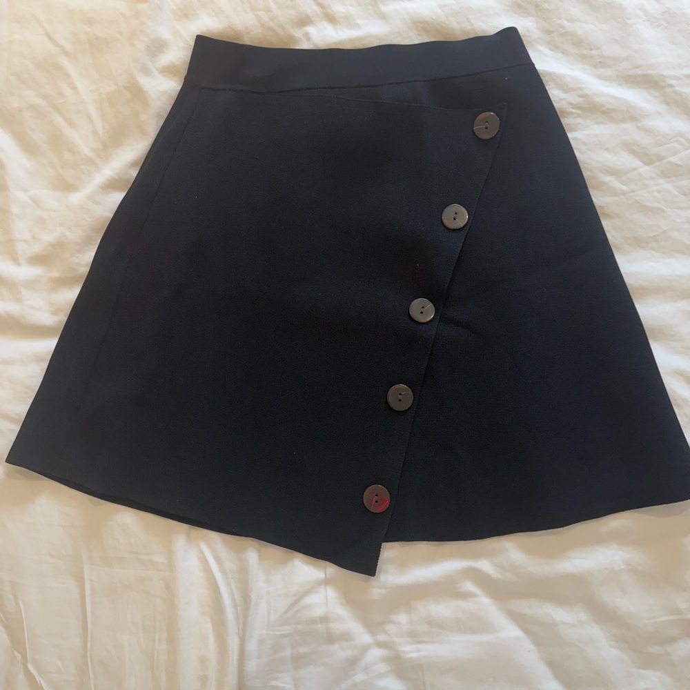 NWT Sandro Black Skirt with Button Detail Size 2